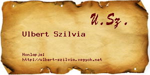 Ulbert Szilvia névjegykártya